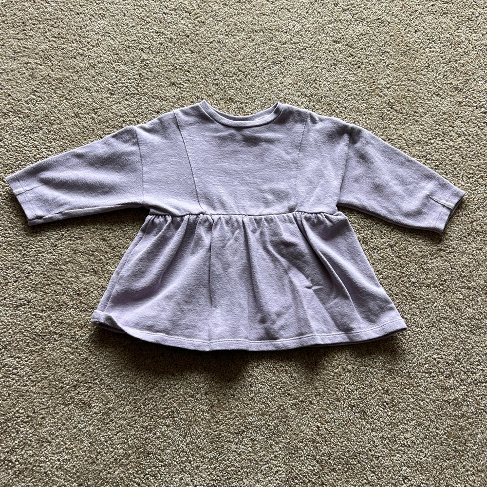 Zara Girls Purple Sweatshirt Dress